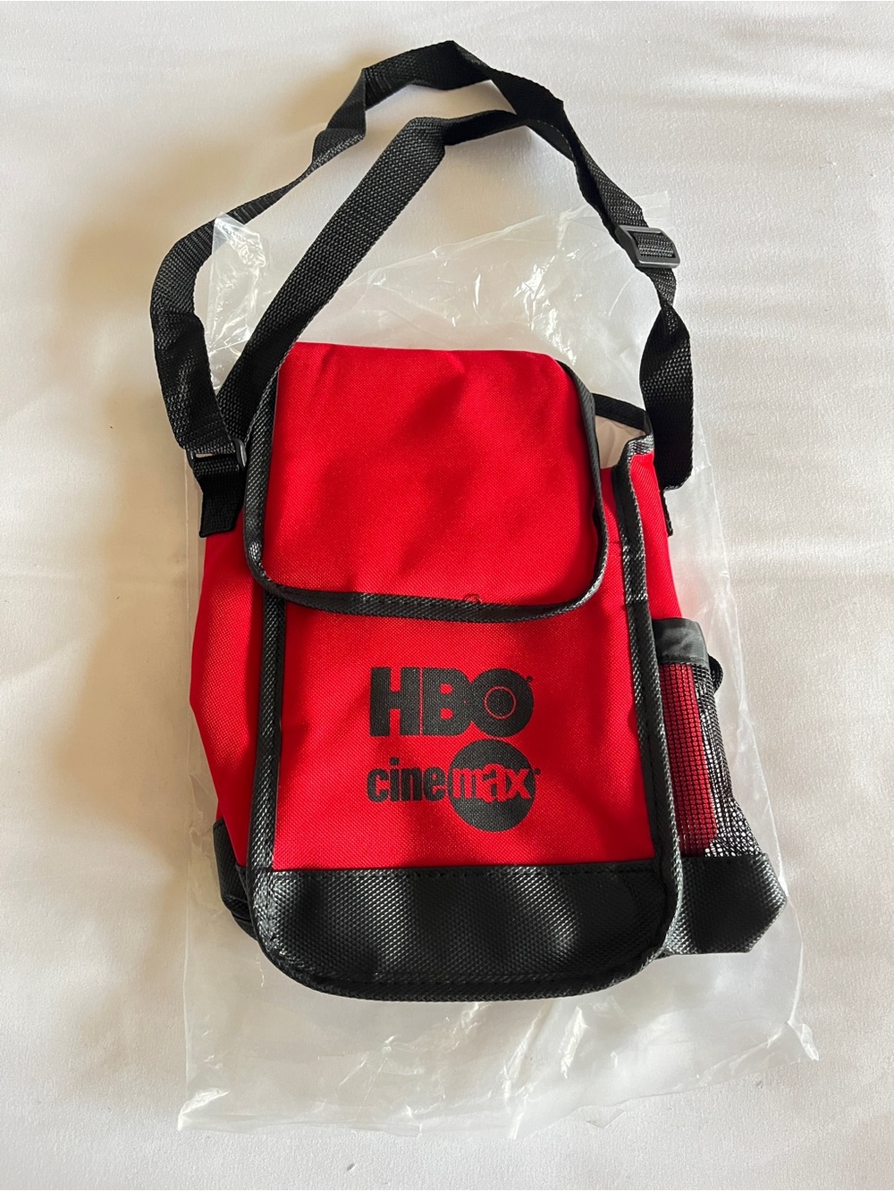 Vintage Red HBO Cinemax Insulated Lunch Cooler Bag